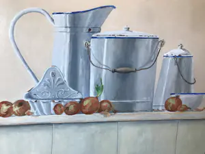 Willie Manders - Emaille Keukengoed met uien kopen? Bied vanaf 130!