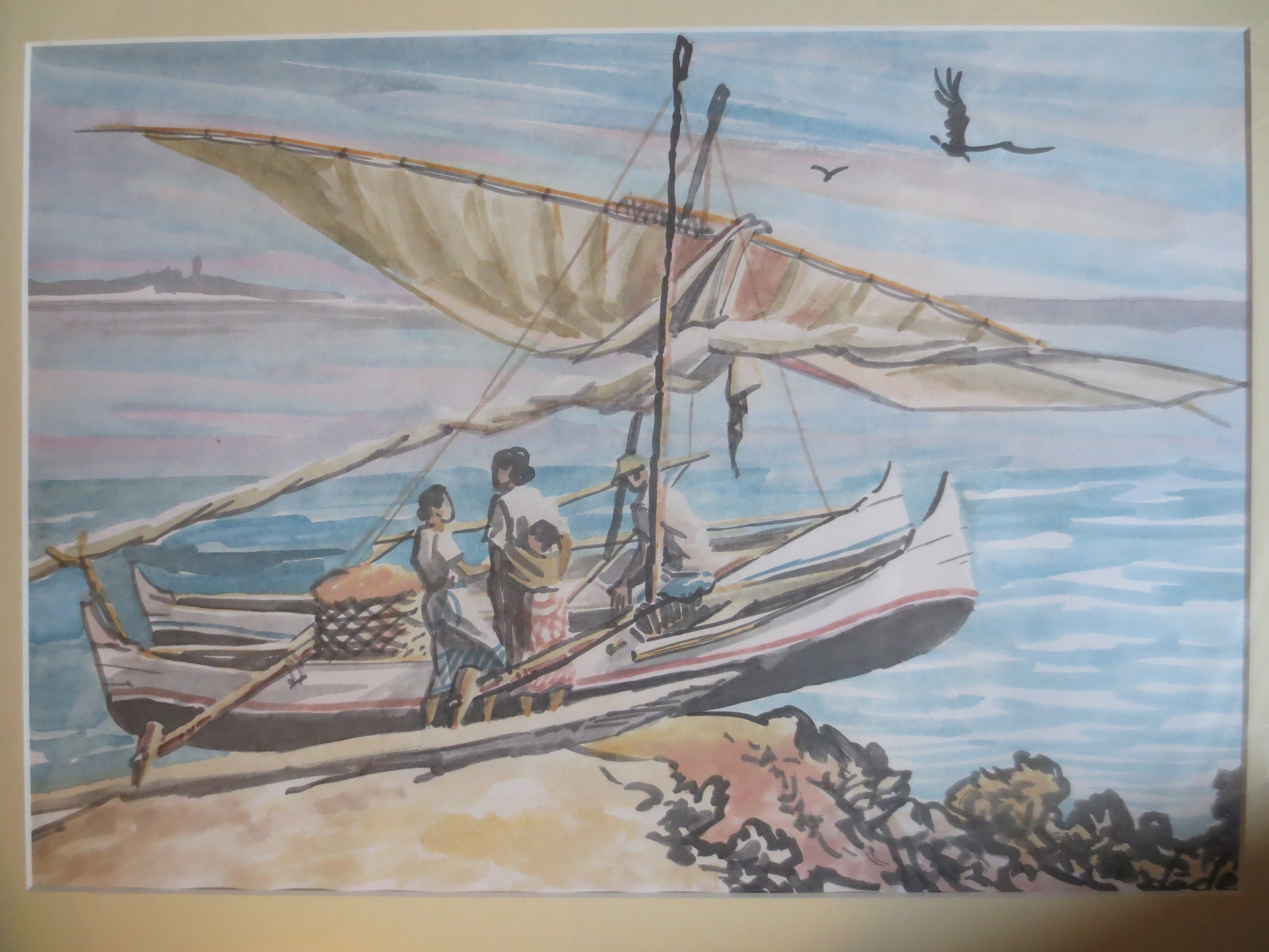 Niet of onleesbaar gesigneerd - Indonesie-Kustgezicht. kopen? Bied vanaf 1!