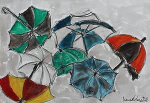 Niet of onleesbaar gesigneerd - aquarel / houtskool - 1990 kopen? Bied vanaf 1!