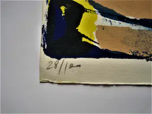 Gustave Bolin - Grote 1971 Lithografie "compositie/centrifuge" - potloodgesigneerd kopen? Bied vanaf 52!