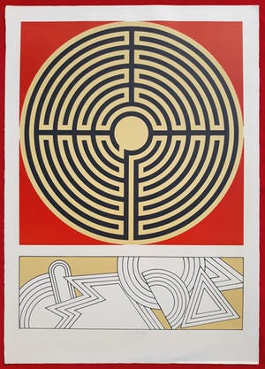 Lucio del Pezzo - Geometrisch abstracte compositie, litho kopen? Bied vanaf 65!