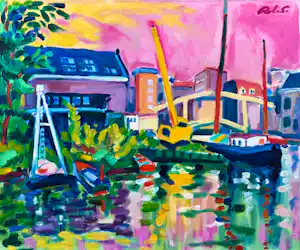 Roland van de Berg - Stadsgezicht Amsterdam, Prinsen-eiland verkauft für € 200!