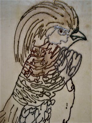 Jaap Gidding - UNIEK! 1920 Art Deco gedruppeld olieverf-reliëf "Vogel met Kuif" gesigneerd kopen? Bied vanaf 10!
