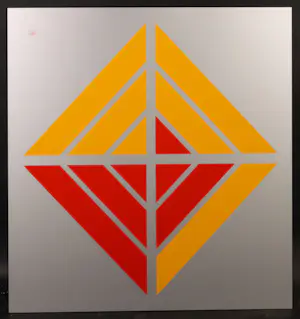 Cyril Lixenberg - Zeefdruk op dibond, Geometrische compositie kopen? Bied vanaf 1!