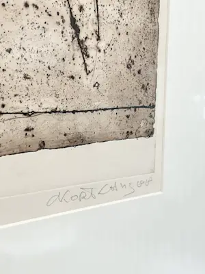 Cees Kortlang - Ets, Abstracte voorstelling in Blauw "Cold Blue" - Ingelijst 2/10 kopen? Bied vanaf 75!