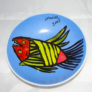 Corneille - Kunstbord met drie schaaltjes - op achterzijde gesigneerd kopen? Bied vanaf 1!
