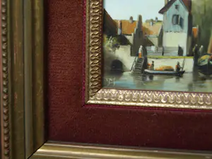 Jens Joppe - Miniatuurschilderij “Dorpje” , olieverf op panneel - ingelijst – 7 x 9 cm. kopen? Bied vanaf 100!