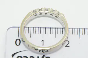 99 - Elegante 14Kt wit goud & diamanten ring met 5 briljanten ca. 0.25ct diamant kopen? Bied vanaf 270!