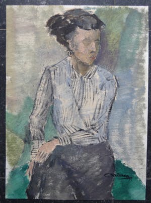 Han van Krieken - Gouache - Poserende dame kopen? Bied vanaf 1!