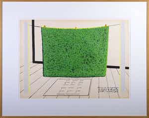 Roger Raveel - Litho, Ontwerp voor drogende was - Ingelijst verkocht voor € 450!