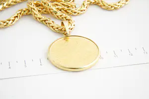 147- Hoog gehlt. 22 Krt gouden Vossestaart collier met zware USA 20$ munt/hanger kopen? Bied vanaf 3260!