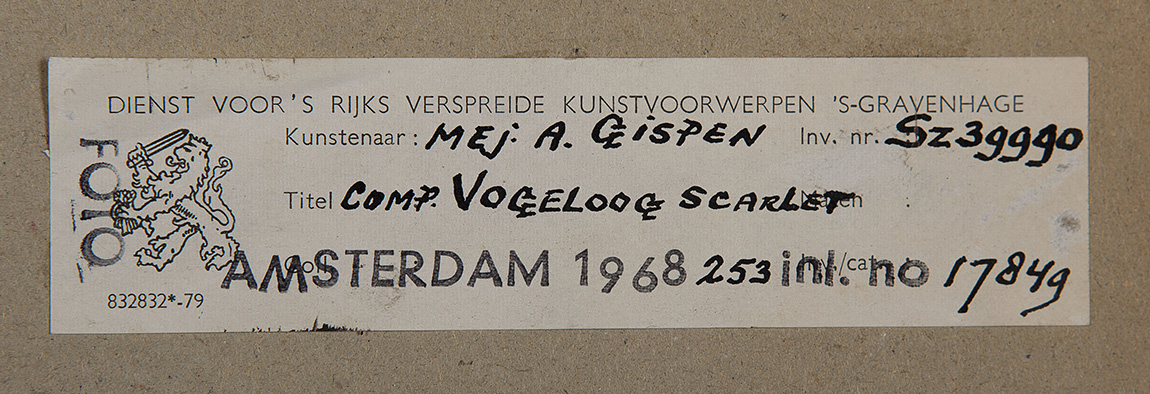 Antoinette Gispen - compositie Vogeloog Scarlet kopen? Bied vanaf 10!