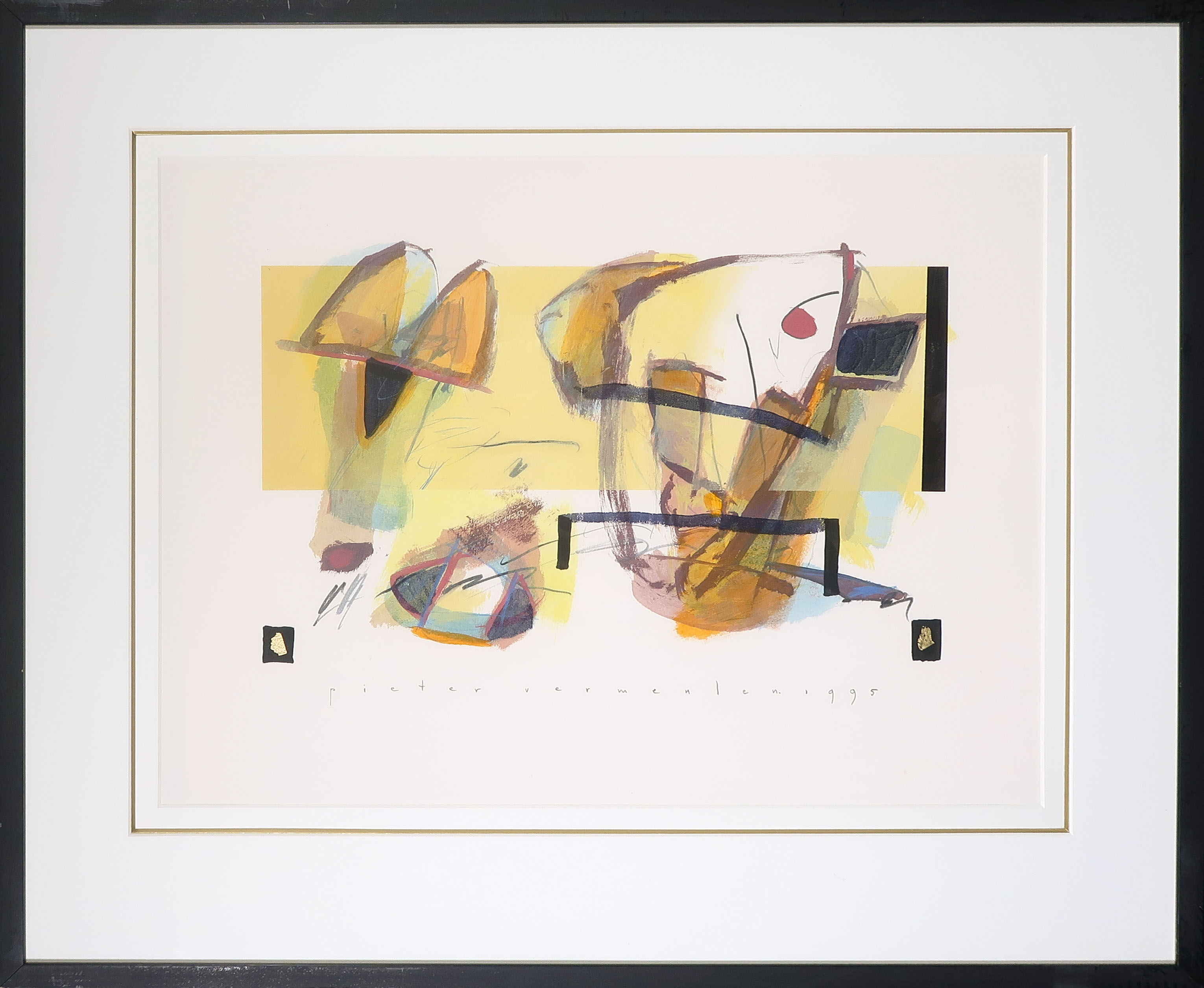 Pieter Vermeulen - Gouache op papier, Zonder titel - Ingelijst kopen? Bied vanaf 1!