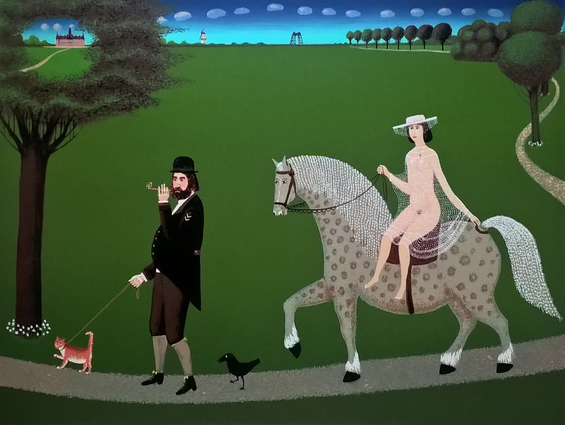 Willem Westbroek - Walking the cat (portrait of the mayor André van der Louw) verkocht voor € 100!