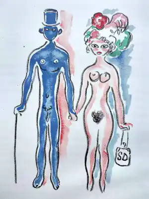AcheterKees van Dongen - Solange en escorte, originele litho (1947)? Enchérissez de 195!