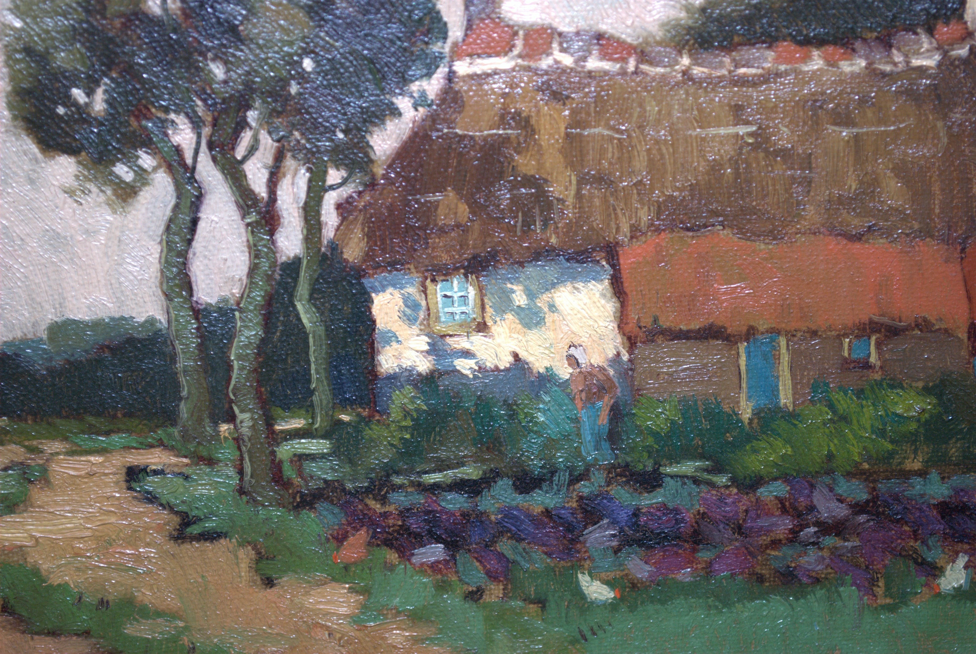 Joop Kropff - boerderij in zonnig landschap - olieverfschilderij  kopen? Bied vanaf 190!