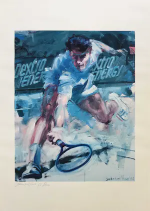 Buy Tjarko ten Have - 'De tennisser' | offset litho - ingelijst? Bid from 1!