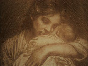 Hendrik Johannes Haverman - Magnifieke omstreeks 1880 Lithografie "Moederliefde" potlood gesigneerd kopen? Bied vanaf 48!