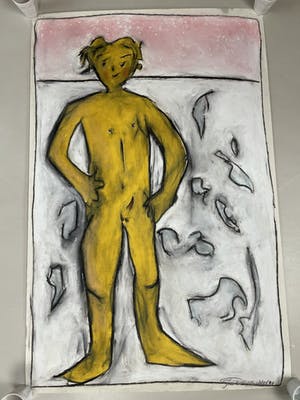 Bart Drost - Grote krijttekening kopen? Bied vanaf 15!