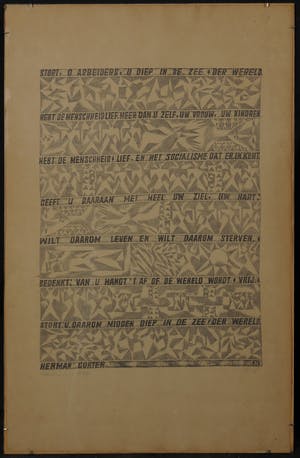Niet of onleesbaar gesigneerd - Litho, Stort, o arbeiders, u diep in de zee (Herman Gorter) - Ingelijst kopen? Bied vanaf 1!