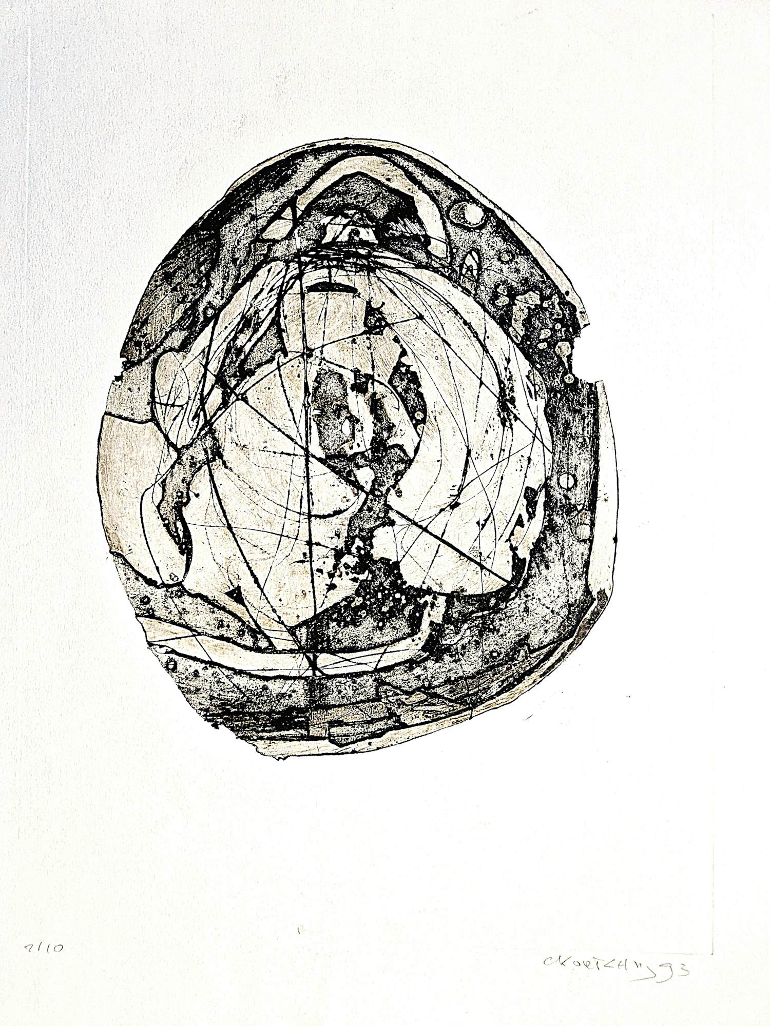 Cees Kortlang - Grote, in diverse grijstinten handgekl. reliëf Ets/aquatint - zeer kleine oplage kaufen? Bieten Sie von 59!