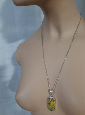 Curiosa - Zilveren ketting 925 met hanger Multicolor jasper kopen? Bied vanaf 15!