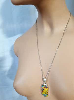 Zilveren ketting 925 met hanger Multicolor jasper verkocht voor € 15!