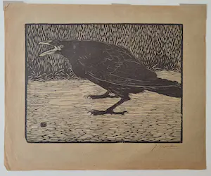 Jan Mankes - Houtsnede Zwarte Kraai - Gesigneerd - 1918 kopen? Bied vanaf 325!