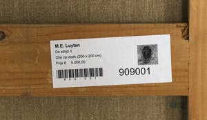 M.E. Luyten - Olieverf op doek, De strijd II - Ingelijst (Zeer groot) kopen? Bied vanaf 1!