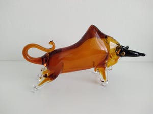 Niet of onleesbaar gesigneerd - indrukwekkende glassculptuur, El Torro, handgemaakt kopen? Bied vanaf 1!