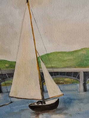 Niet of onleesbaar gesigneerd - Havenzicht met zeilboten kopen? Bied vanaf 1!