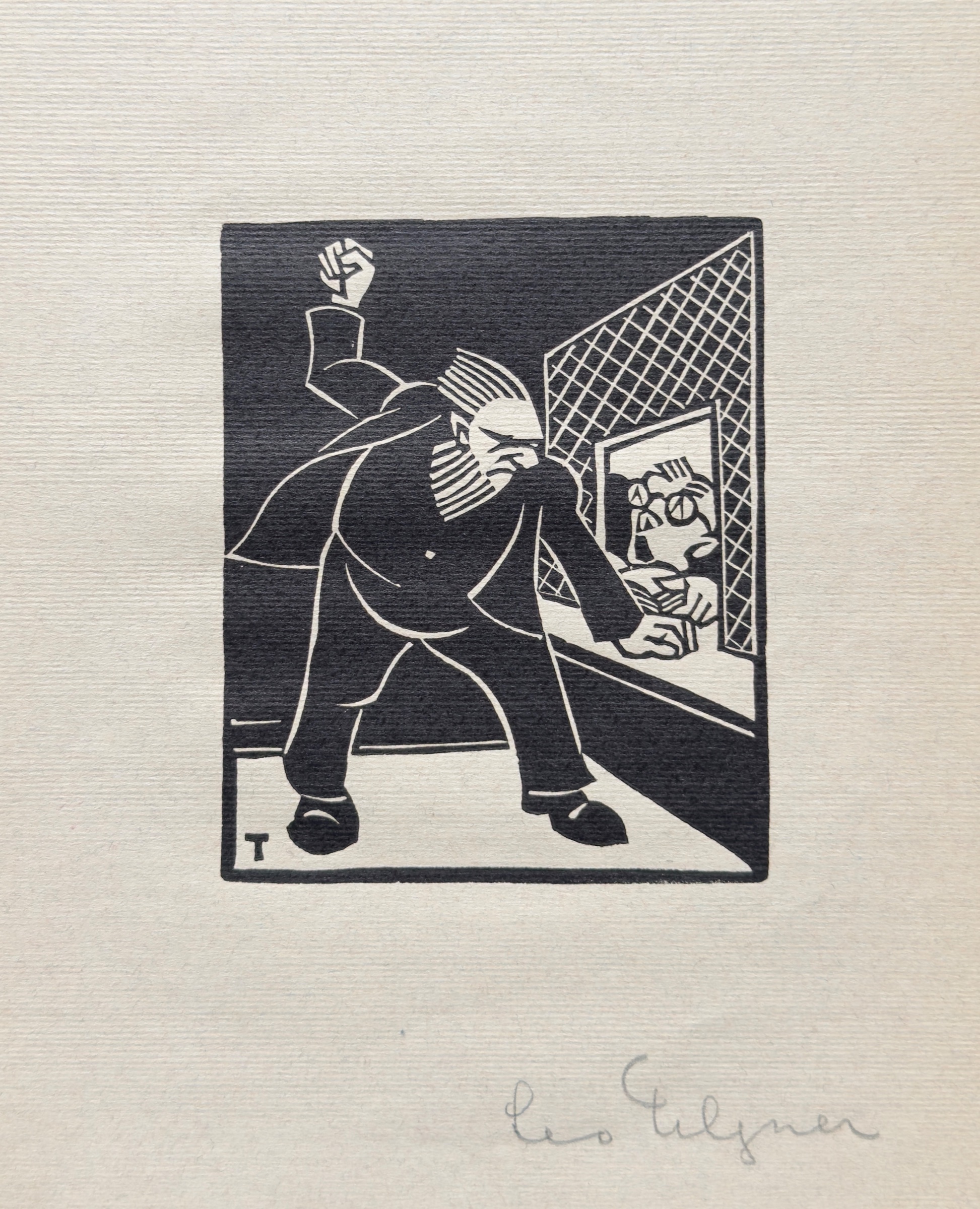Leo Tilgner - Der Reklamant. Handsignierter Original-Holzschnitt 1930 kaufen? Bieten Sie von 80!
