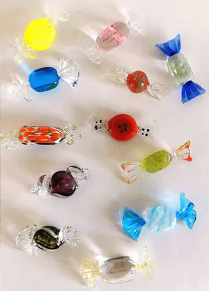 Seguso - 12x Murano Glas Snoepjes / Bonbons / Sweets - Vintage Kunst Venetië kopen? Bied vanaf 50!