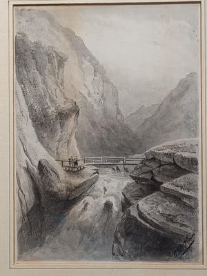 Niet of onleesbaar gesigneerd - Brug over rivier. kopen? Bied vanaf 1!