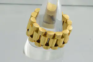 8-  Groot model - massief - 18Krt geel gouden stijl schakel ring kopen? Bied vanaf 640!