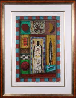 Eric Toebosch - Zeefdruk, Angeli - Ingelijst verkocht voor € 35!