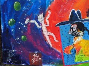 Niet of onleesbaar gesigneerd - Olieverf op doek , Zonder titel – spieraam 80 x 120 cm. kopen? Bied vanaf 1!