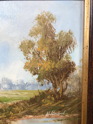 Buy Henner Knauf - (1901-1976) Olieverfschilderij Landschap? Bid from 65!
