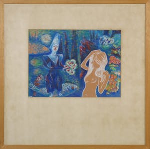 Joe Wols - Pastelkrijt op papier, Fantasielandschap - Ingelijst kopen? Bied vanaf 1!