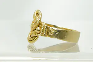 47 - 18 karaats geelgouden mattenklopper ring kopen? Bied vanaf 640!