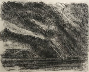 Paul Overhaus - Houtskool, Na Zonsondergang - Ingelijst kopen? Bied vanaf 1!