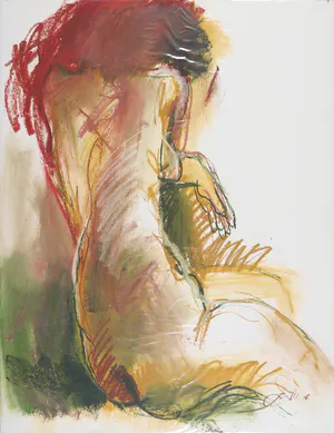 Franscz Witte - Gemengde techniek op papier, Zittend naakt kopen? Bied vanaf 1!