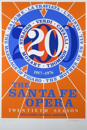Robert Indiana - Grote gesigneerde zeefdruk, ontworpen voor The Santa Fe Opera - Ingelost (Groot) kopen? Bied vanaf 1!