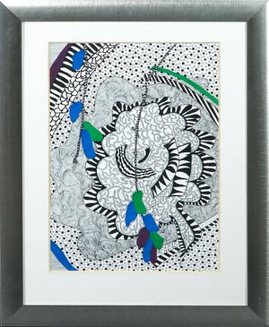 Hans Schoots - Gouache en inkt op papier, Zonder titel - Ingelijst kopen? Bied vanaf 1!