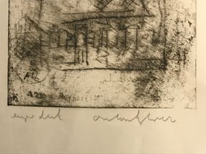 Anton Heyboer - Ets, eigen druk. Titel," Atelier Anton Heyboer". kopen? Bied vanaf 150!