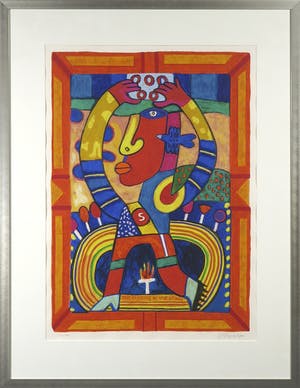 Clemens Briels - Zeefdruk, The closing of the chain - Ingelijst kopen? Bied vanaf 60!