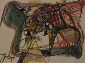 Joan Bakker - Compositie, 1971 - Aquarel op papier - BKR Rotterdam kopen? Bied vanaf 20!