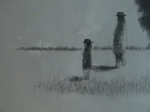 Metten Koornstra - Originele drukplaat , “Man met kind bij boom” – 1972 kopen? Bied vanaf 20!