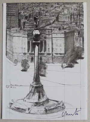 Christo - Project Monument Christobal Colòn , Barcelona 1978 - artcard - handgesigneerd kopen? Bied vanaf 90!