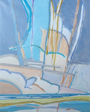 Paul Overhaus - Acryl op doek, Witte wolk - Ingelijst kopen? Bied vanaf 80!